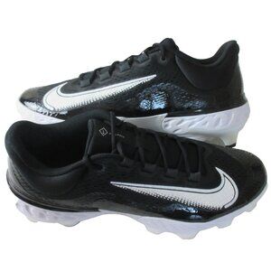 Nike Men's Alpha Huarache Elite 4 Low MCS Baseball Cleats Black White Size 11